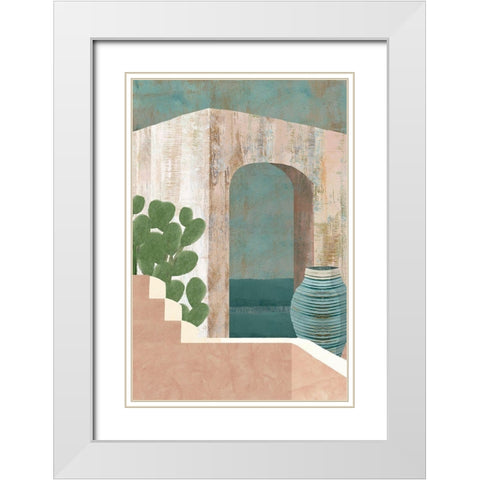 Sunbaked Archway III White Modern Wood Framed Art Print with Double Matting by Kouta, Flora