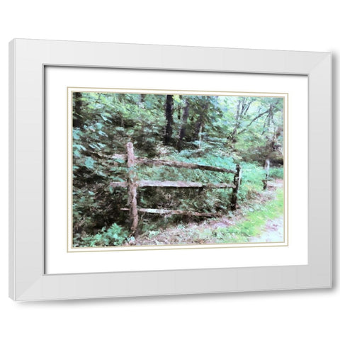 Abandoned Fence White Modern Wood Framed Art Print with Double Matting by Curinga, Kim
