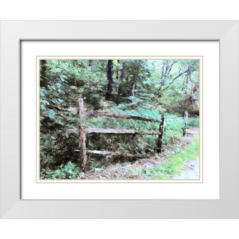 Abandoned Fence White Modern Wood Framed Art Print with Double Matting by Curinga, Kim