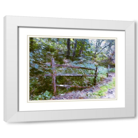 Abandoned Fence White Modern Wood Framed Art Print with Double Matting by Curinga, Kim