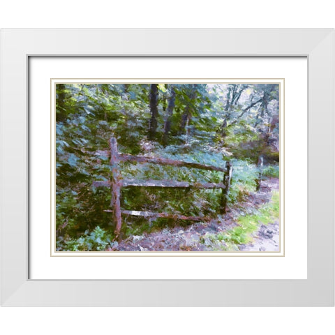 Abandoned Fence White Modern Wood Framed Art Print with Double Matting by Curinga, Kim