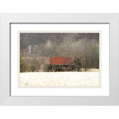 Mingo Barn White Modern Wood Framed Art Print with Double Matting by Curinga, Kim