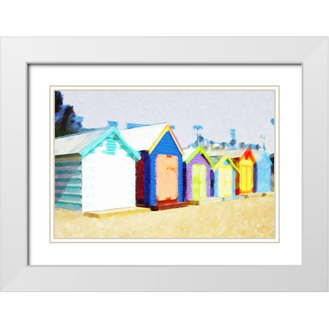 Beach Shacks  White Modern Wood Framed Art Print with Double Matting by Curinga, Kim