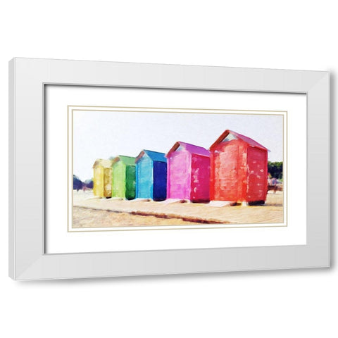 Primary Huts  White Modern Wood Framed Art Print with Double Matting by Curinga, Kim