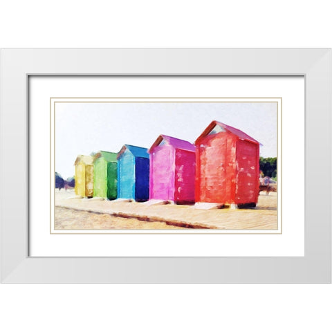 Primary Huts  White Modern Wood Framed Art Print with Double Matting by Curinga, Kim