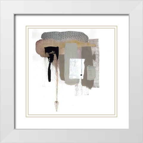 Dribble White Modern Wood Framed Art Print with Double Matting by Rupe, Kim