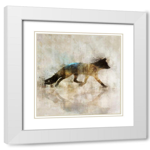 Fox Walk I White Modern Wood Framed Art Print with Double Matting by Roko, Ken