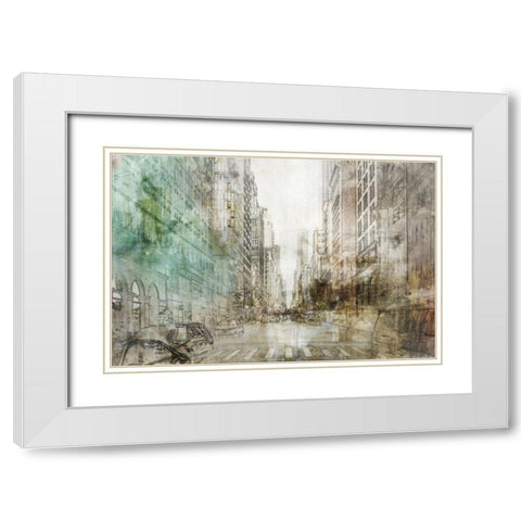 NYC Streets I White Modern Wood Framed Art Print with Double Matting by Roko, Ken