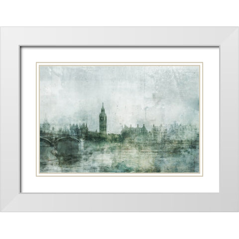 London Calling White Modern Wood Framed Art Print with Double Matting by Roko, Ken