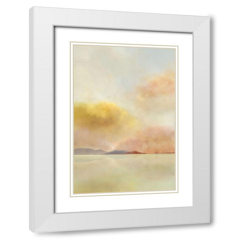 Sunset Landscape I White Modern Wood Framed Art Print with Double Matting by Roko, Ken