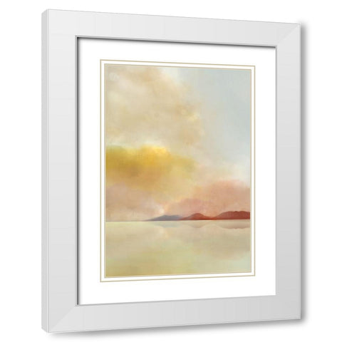 Sunset Landscape II White Modern Wood Framed Art Print with Double Matting by Roko, Ken