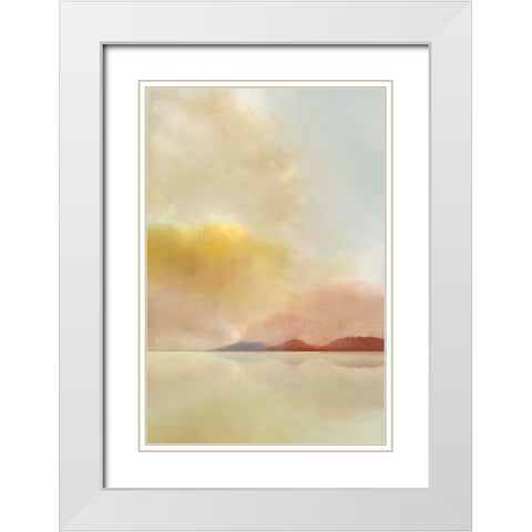 Sunset Landscape II White Modern Wood Framed Art Print with Double Matting by Roko, Ken