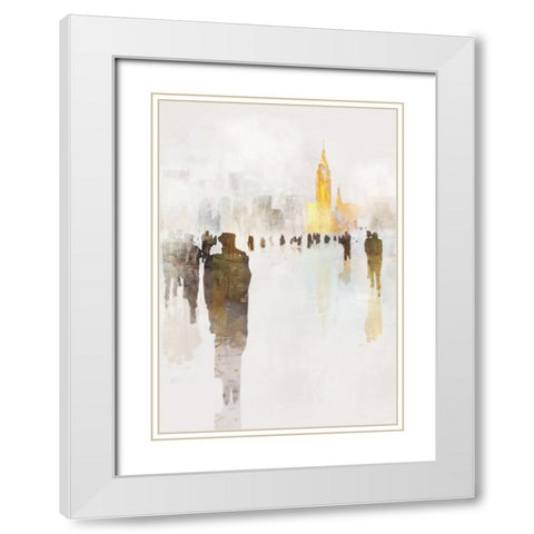 NYC Fog White Modern Wood Framed Art Print with Double Matting by Roko, Ken
