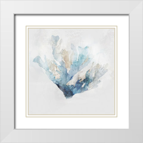 Blue Coral Reef I White Modern Wood Framed Art Print with Double Matting by Roko, Ken