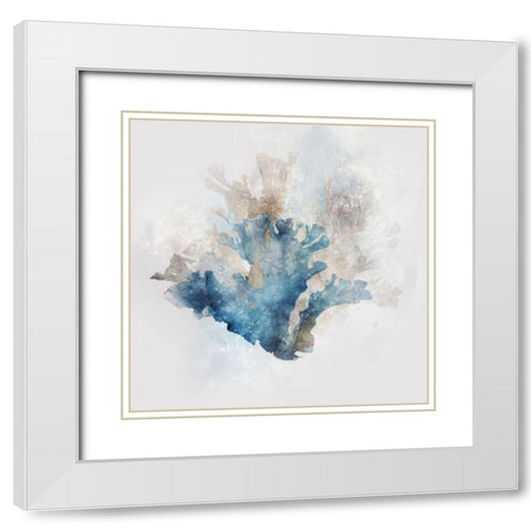 Blue Coral Reef II White Modern Wood Framed Art Print with Double Matting by Roko, Ken