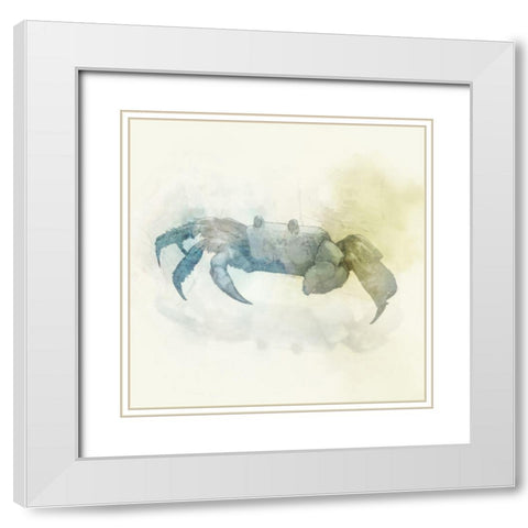 Indigo Crab IIÂ  White Modern Wood Framed Art Print with Double Matting by Roko, Ken