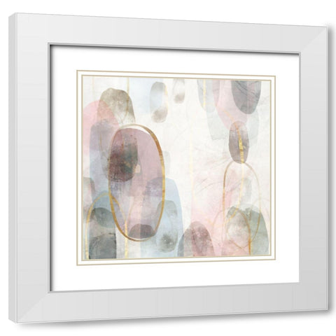 Golden Rings I  White Modern Wood Framed Art Print with Double Matting by Roko, Ken