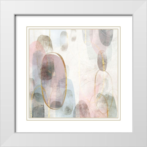 Golden Rings I  White Modern Wood Framed Art Print with Double Matting by Roko, Ken