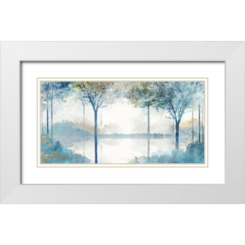 Blue Forest Lookout I  White Modern Wood Framed Art Print with Double Matting by Roko, Ken