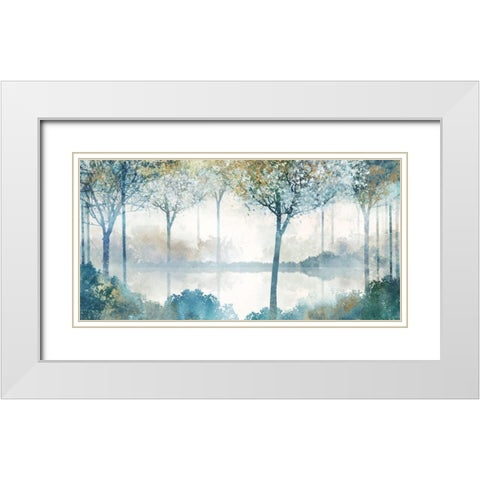 Blue Forest Lookout II   White Modern Wood Framed Art Print with Double Matting by Roko, Ken
