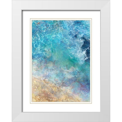 Oceanic Gold I  White Modern Wood Framed Art Print with Double Matting by Roko, Ken