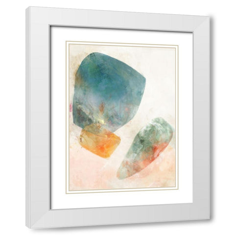 Blue Ink Rose I White Modern Wood Framed Art Print with Double Matting by Roko, Ken