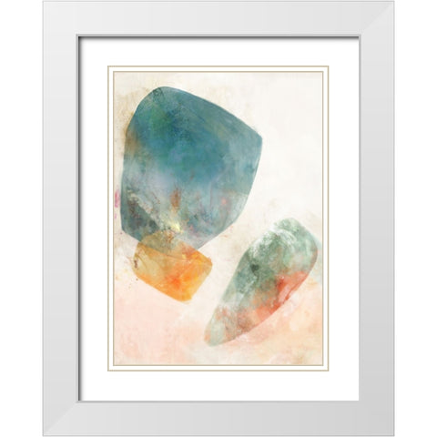 Blue Ink Rose I White Modern Wood Framed Art Print with Double Matting by Roko, Ken