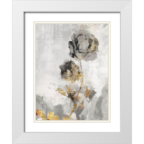 Black Roses I White Modern Wood Framed Art Print with Double Matting by Roko, Ken