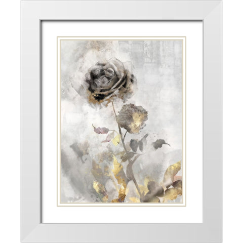 Black Roses II White Modern Wood Framed Art Print with Double Matting by Roko, Ken