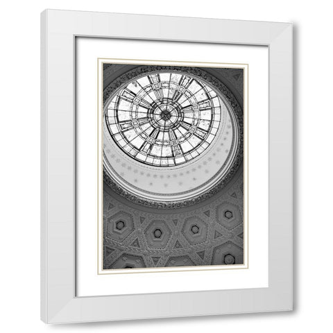 Oculus White Modern Wood Framed Art Print with Double Matting by Millet, Karyn
