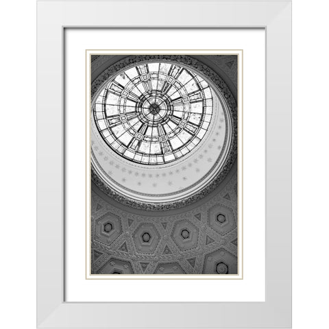 Oculus White Modern Wood Framed Art Print with Double Matting by Millet, Karyn