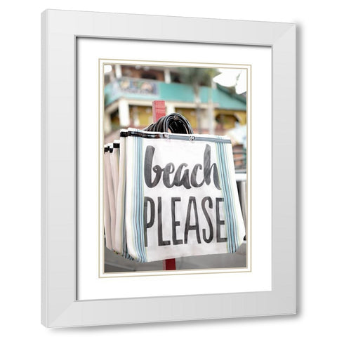 Beach Please White Modern Wood Framed Art Print with Double Matting by Millet, Karyn