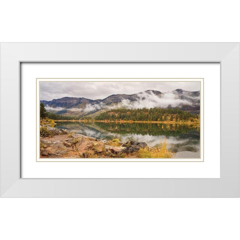 Mountain Mist II   White Modern Wood Framed Art Print with Double Matting by Robertson, Leda