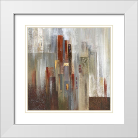 City Horizon  White Modern Wood Framed Art Print with Double Matting by Mravyan, Valeria