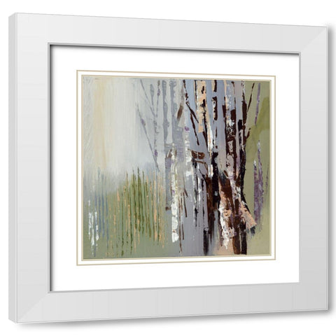 Purple Rain II White Modern Wood Framed Art Print with Double Matting by Lera