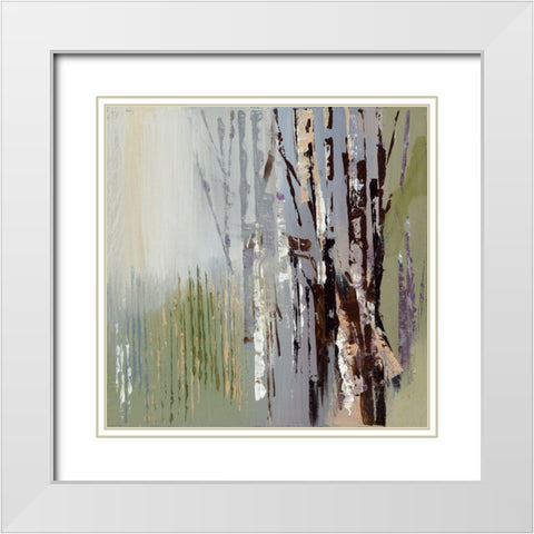Purple Rain II White Modern Wood Framed Art Print with Double Matting by Lera
