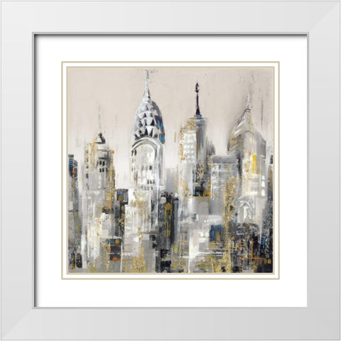 New York II White Modern Wood Framed Art Print with Double Matting by Mravyan, Valeria