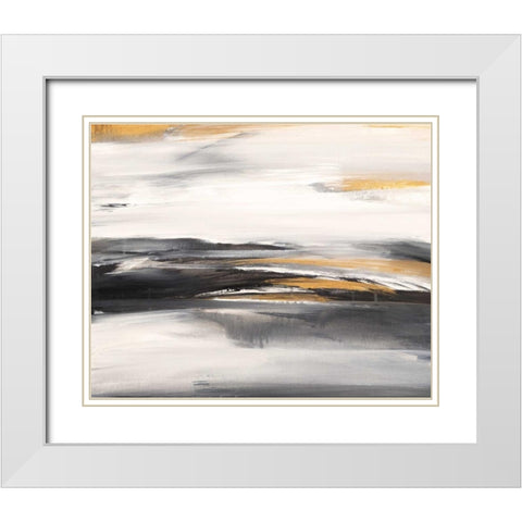 Gold Rush I White Modern Wood Framed Art Print with Double Matting by Mravyan, Valeria