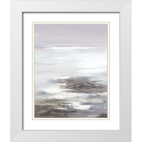 Neutral Seascape II White Modern Wood Framed Art Print with Double Matting by Lera