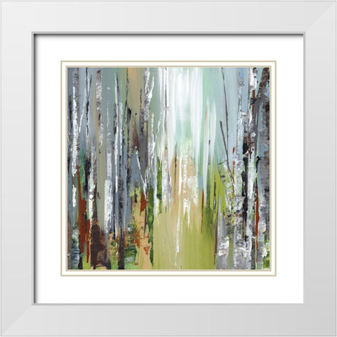 Woodland Pathway I White Modern Wood Framed Art Print with Double Matting by Mravyan, Valeria