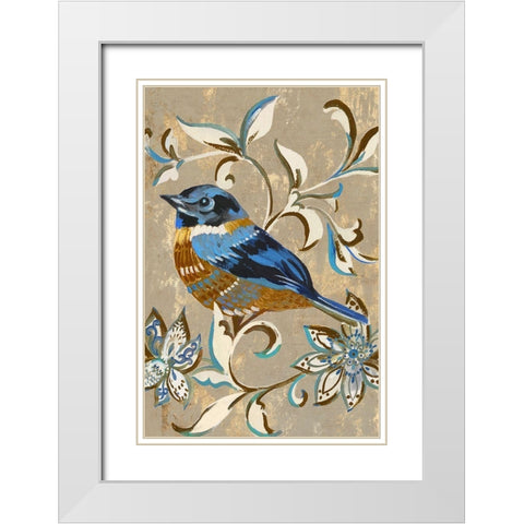 Tweet II White Modern Wood Framed Art Print with Double Matting by Mravyan, Valerie