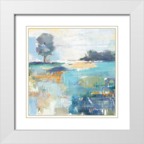 Rocky Field White Modern Wood Framed Art Print with Double Matting by Mravyan, Valeria