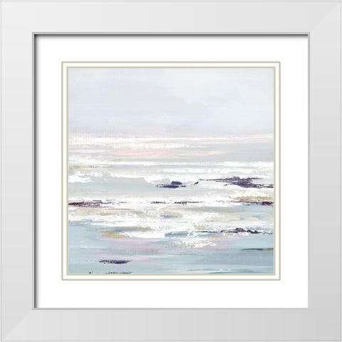 Purple Tides I White Modern Wood Framed Art Print with Double Matting by Mravyan, Valeria