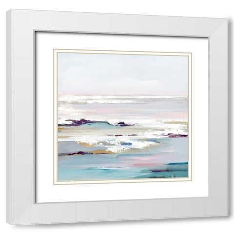 Purple Tides II White Modern Wood Framed Art Print with Double Matting by Mravyan, Valeria