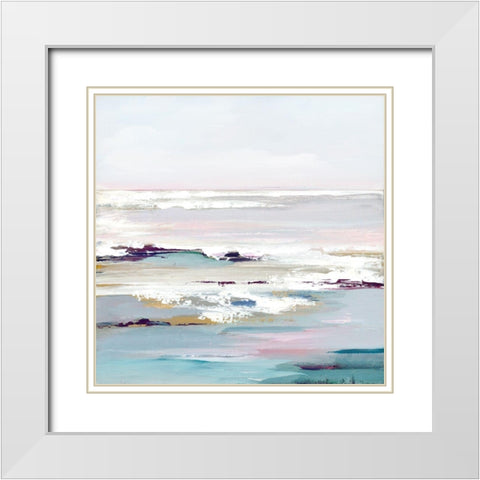 Purple Tides II White Modern Wood Framed Art Print with Double Matting by Mravyan, Valeria