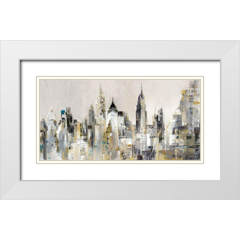 New York, New York  White Modern Wood Framed Art Print with Double Matting by Mravyan, Valeria