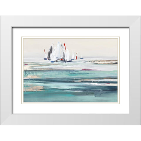 Still Sailing White Modern Wood Framed Art Print with Double Matting by Lera