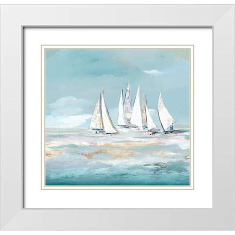 Clash White Modern Wood Framed Art Print with Double Matting by Lera