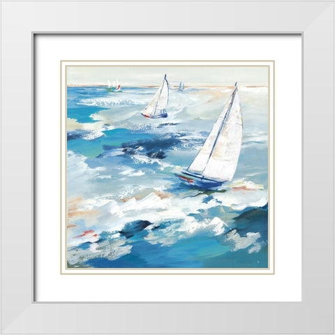 Smooth Sailing White Modern Wood Framed Art Print with Double Matting by Lera