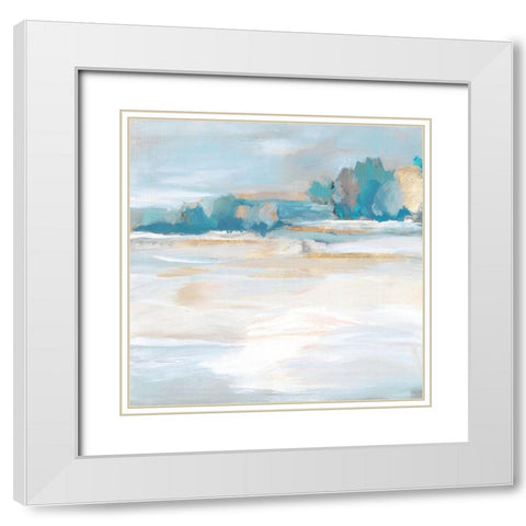 Finding Calmness White Modern Wood Framed Art Print with Double Matting by Lera